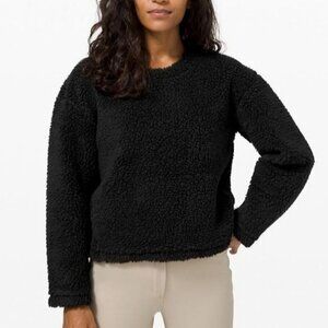 Lululemon Black Sherpa Fleece Wool Blend Pullover Warm Winter Sweater Women 4